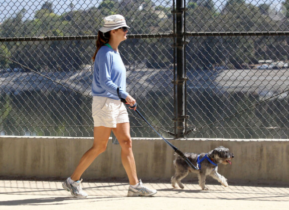 Kate Walsh, photographiée promenant son chien à Los Feliz, le mardi 26 juin 2012.