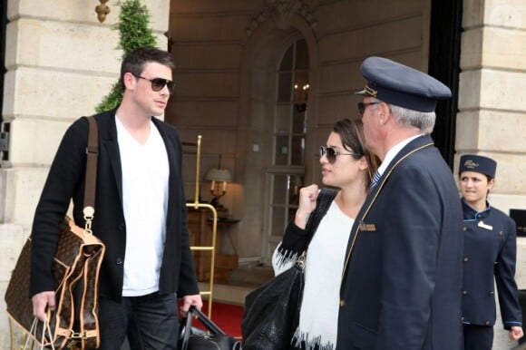 Lea Michele et Cory Monteith quittent leur hôtel parisien le 3 juillet 2012