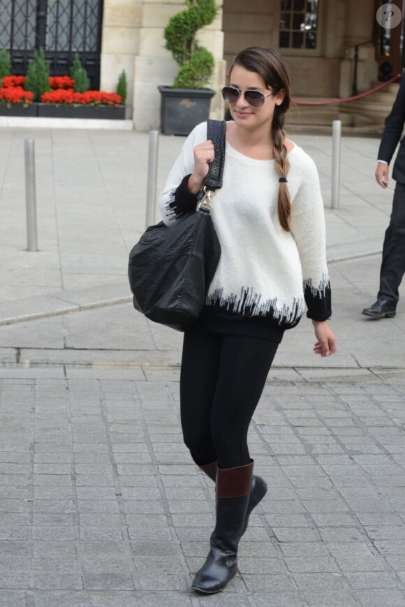 Lea Michele et Cory Monteith quittent leur hôtel parisien le 3 juillet 2012