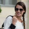 Lea Michele, souriante, quitte le Ritz le 3 juillet 2012