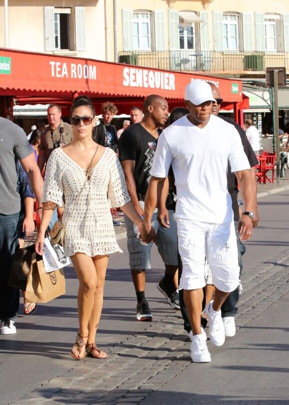 Dr Dre et sa femme Nicole, en vacances à Saint-Tropez le 3 juillet 2012