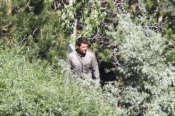 Tom Cruise sur le tournage du film Oblivion en Californie le 10 juillet 2012
