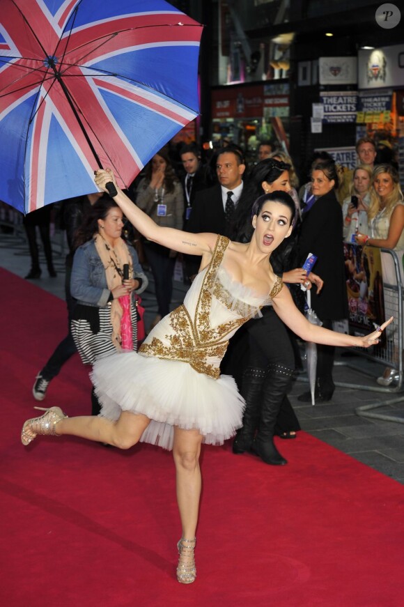 Katy Perry à l'avant-première de son film Part of me 3D, à Londres, le 3 juillet 2012.