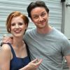 James McAvoy et Jessica Chastain sur le tournage de The Disappearance of Eleanor Rigby. Juillet 2012 à New York.