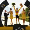 Cadel Evans en jaune sur le Tour de France 2011, année de son triomphe.
