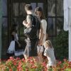 Xabi Alonso et son épouse Nagore accompagnés de leurs enfants Jontxu et Ane coulent des jours paisibles en vacances à Palma de Mallorca le 19 juillet 2012