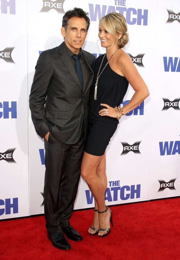 Ben Stiller et sa femme Christine Taylor à l'avant-première de Voisins du troisième type à Los Angeles, le 23 juillet 2013.