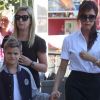 Victoria Beckham dans les rues de Paris avec son fils Roméo le 23 juillet 2012