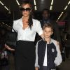 Victoria Beckham de retour à la gare du Nord pour regagner Londres accompagnée de son fils Romeo. Paris, le  23 juillet 2012