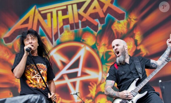 Anthrax : Joey Belladonna et Scott Ian sur scène en juin 2012 au festival Rock im Park de Nuremberg