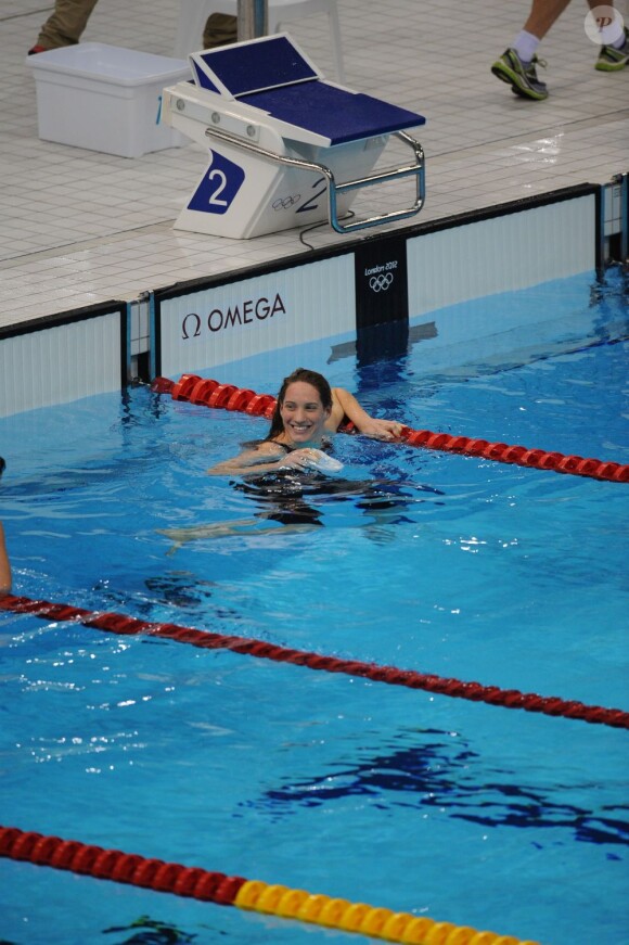 Camille Muffat est allée chercher la médaille d'argent lors du 200 m nage libre le 31 juillet 2012 au Jeux olympiques de Londres