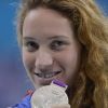 Camille Muffat est allée chercher la médaille d'argent lors du 200 m nage libre le 31 juillet 2012 au Jeux olympiques de Londres