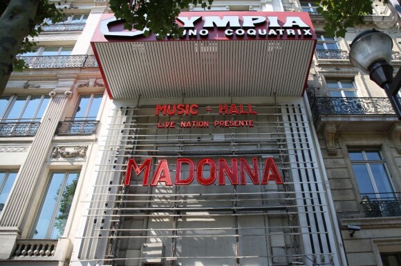 Madonna lors de son showcase à l'Olympia le 26 juillet 2012 à Paris