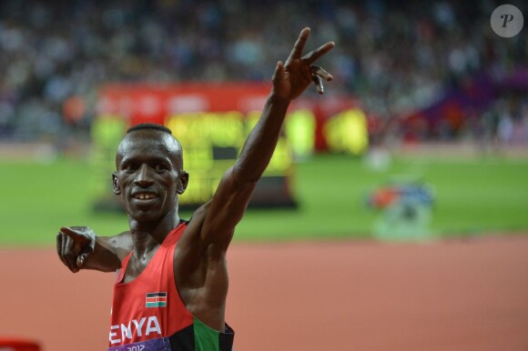 Ezekiel Kemboi vainqueur du 3000 m steeple lors des Jeux olympiques de Londres le 5 août 2012