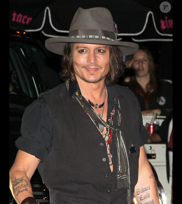 Johnny Depp à l'after party du concert Aerosmith, le 6 août 2012 à Los Angeles.