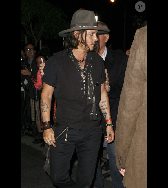 Johnny Depp à l'after party du concert Aerosmith, le 6 août 2012 à Los Angeles.