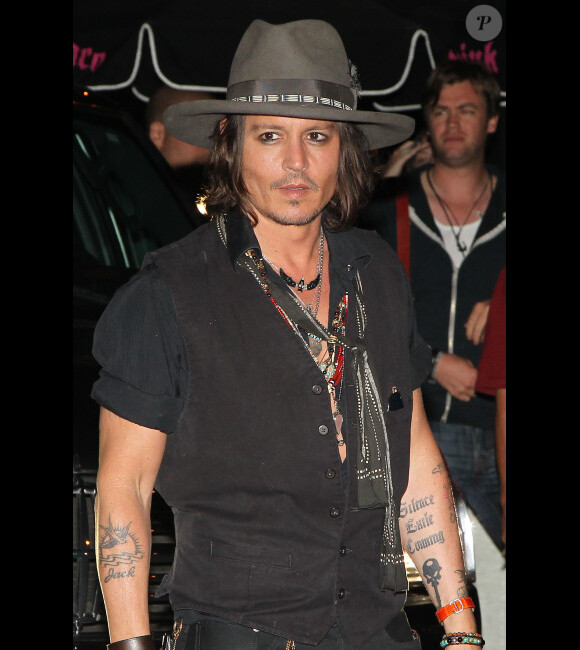Johnny Depp à l'after party du concert Aerosmith, le 6 août 2012 à Los Angeles.