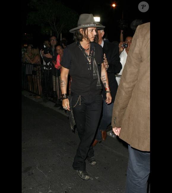 Johnny Depp à l'after party du concert Aerosmith, le 6 août 2012 à Los Angeles.