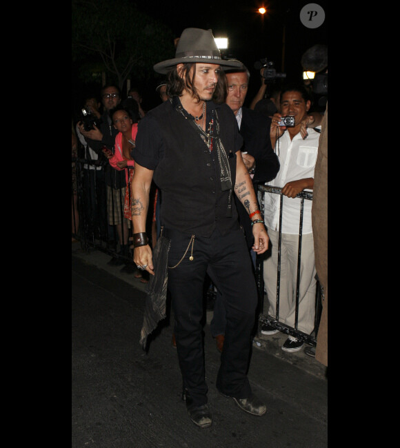 Johnny Depp à l'after party du concert Aerosmith, le 6 août 2012 à Los Angeles.