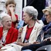 La princesse Benedikte de Danemark, entourée de ses soeurs la reine Margrethe II de Danemark et l'ancienne reine Anne-Marie de Grèce, soutenait le 7 août 2012 à Greenwich Park sa fille la princesse Nathalie, en lice sur Digby dans le concours de dressage individuel et par équipes.