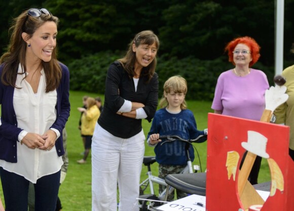 Ravie, la princesse Marie était en visite à Helsingor le 8 août 2012 lors des vacances de l'Association danoise de l'autisme, dont elle est la marraine.