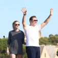 Belle journée pour Lara Stone et David Walliams qui prennent du bon temps sur un yacht à Saint-Tropez le 8 août 2012