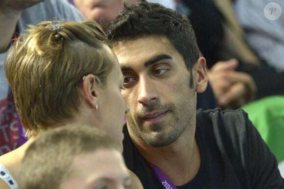 Federica Pellegrini et Filippo Magnini, qui ont vécu en tant que compétiteurs des JO de Londres catastrophiques, assistaient le 8 août 2012 au quart de finale de water polo Italie - Hongrie.