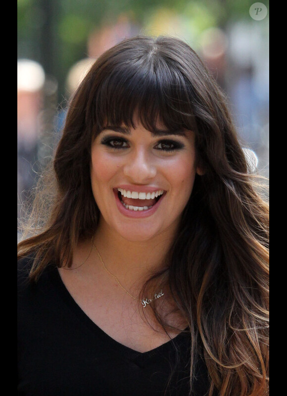 Lea Michele sur le tournage de Glee, le 11 août 2011 à New York