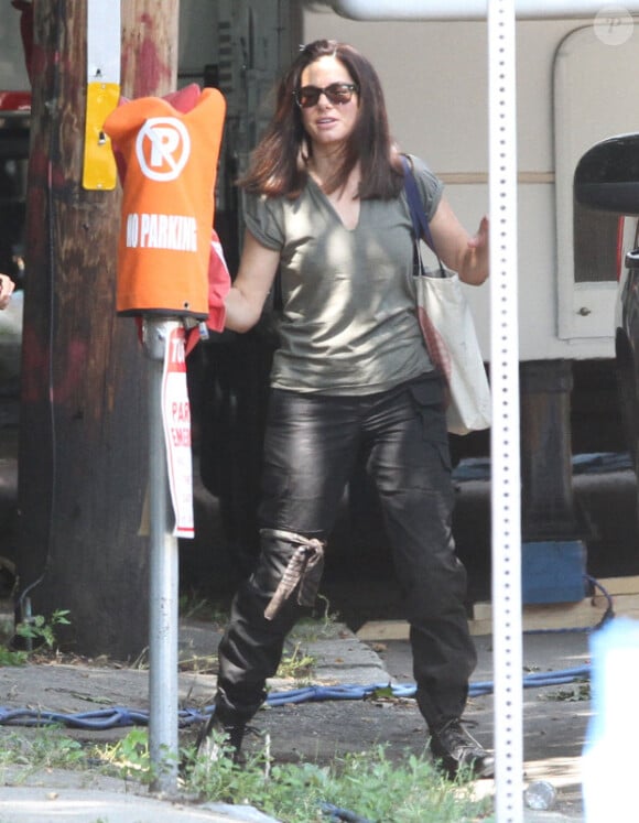 Sandra Bullock sur le tournage du film The Heat, à Cambridge, le lundi 13 août 2012.