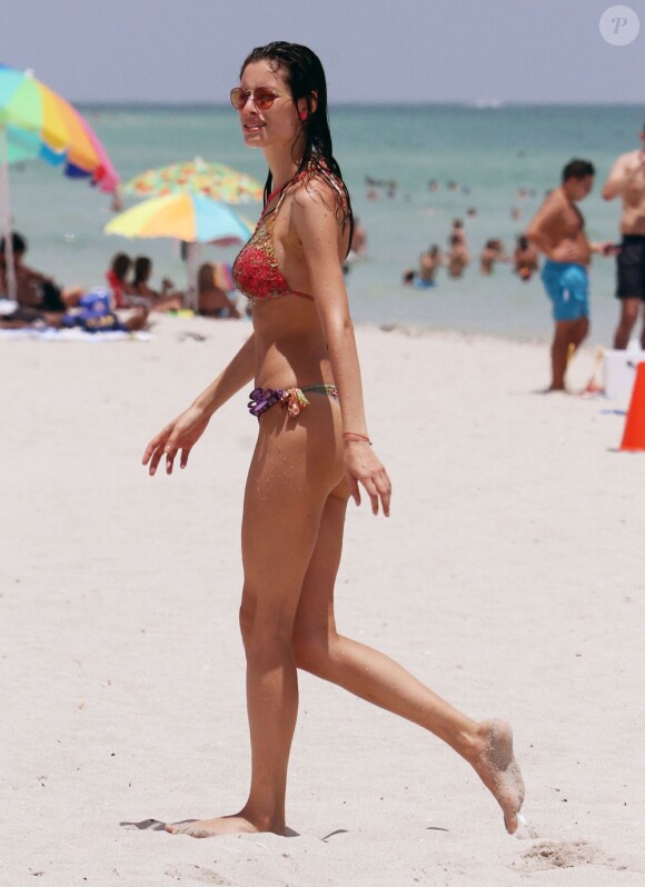 Marica Pellegrinelli en vacances à Miami le 13 août 2012