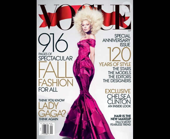 Couverture du magazine Vogue US pour le mois de septembre avec Lady GaGa
