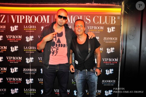 DJ Afrojack et Jean-Roch au VIP Room de St-Tropez, le mardi 14 août 2012.