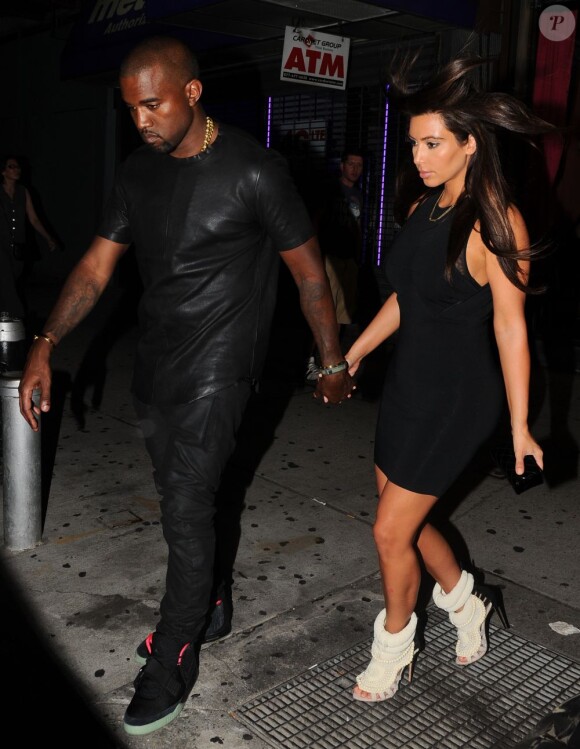 Exclu - Kanye West et Kim Kardashian à New York, le 8 août 2012.