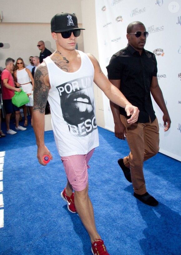 Le très tatoué Casper Smart, également présent à la pool party à l'hôtel-casino MGM Grand. Las Vegas, le 18 août 2012.