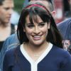 Lea Michele en août 2012 à New York sur le tournage de Glee