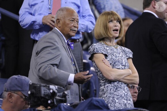 L'ancien maire de New York David Dinkins et Anna Wintour lors du premier tour de l'US Open à New York le 26 août 2012