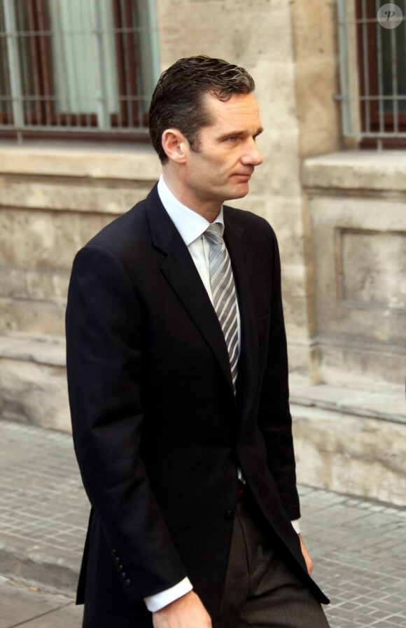 Iñaki Urdangarin au tribunal de Palma de Majorque en février 2012, entendu par le juge Castro dans le dossier Noos.