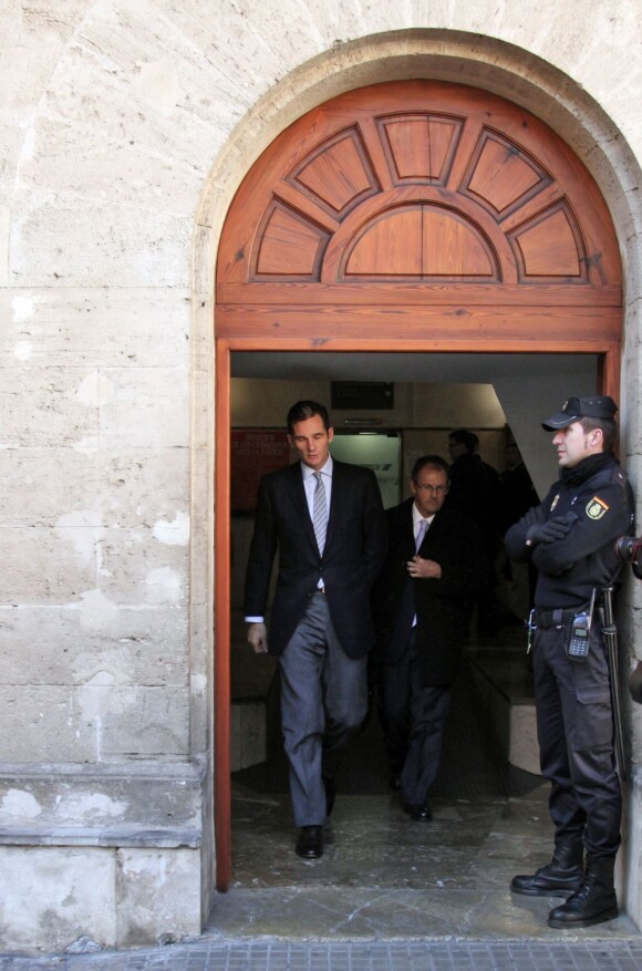 Iñaki Urdangarin au tribunal de Palma de Majorque en février 2012, entendu par le juge Castro dans le dossier Noos.
