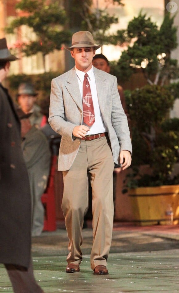 Ryan Gosling sur le tournage de Gangster Squad le 22 août 2012