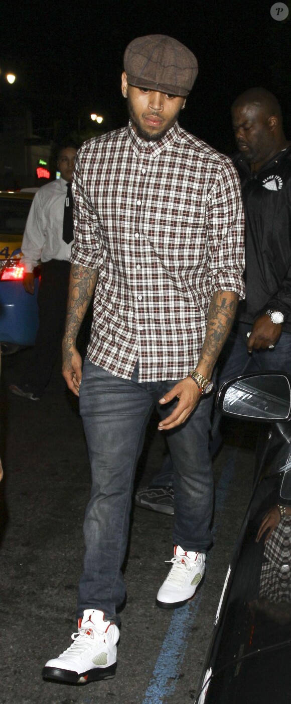 Chris Brown à la sortie du Supper Club à Los Angeles, le 29 août 2012.