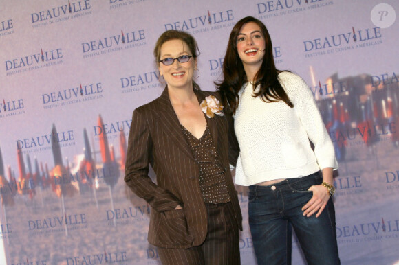 Meryl Streep et Anne Hathaway lors du Festival du film américain de Deauville 2006 pour Le diable s'habille en Prada