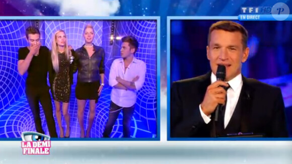 Sacha, Audrey, Nadège et Yoann dans le sas dans l'hebdo de Secret Story 6 le vendredi 31 août 2012 sur TF1