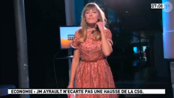Aude Pépin lors de la première Matinale de la saison sur Canal+ le 3 septembre 2012