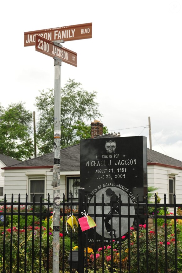 La maison d'enfance de Michael Jackson honorée à Gary aux Etats-Unis le 1er septembre 2012