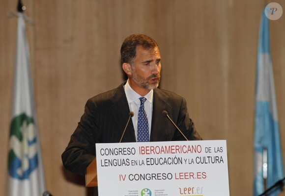 Felipe d'Espagne prend la parole au Congrès ibéro-américain pour les Langues dans l'Éducation et la Culture à Salamanque, le 5 septembre 2012.