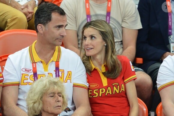 Letizia et Felipe d'Espagne le 11 août 2012 aux Jeux olympiques de Londres.