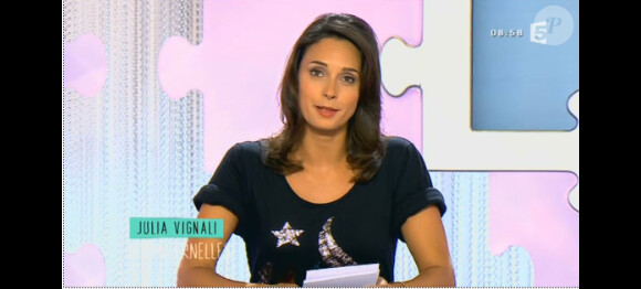 Julia Vignali aux commandes des Maternelles, lundi 3 septembre 2012 sur France 5