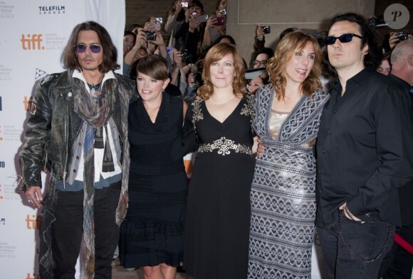 Johnny Depp, Natalie Maines, Amy Berg et Damien Echols lors du Festival international du film de Toronto le 8 septembre 2012