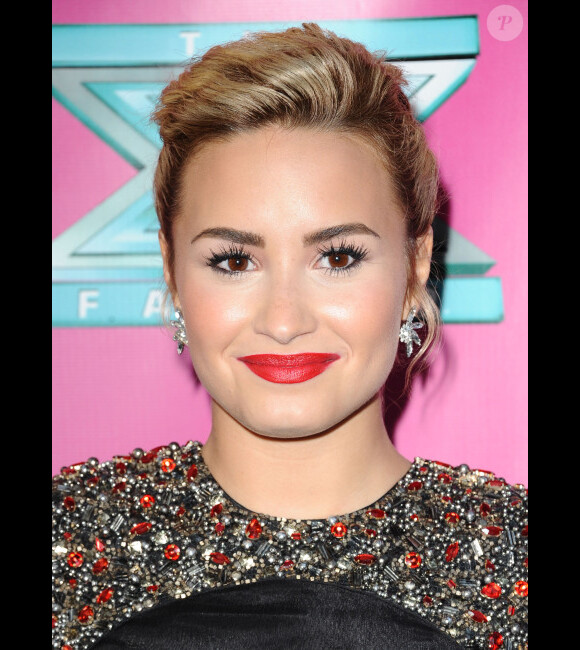 Demi Lovato lors du lancement de la deuxième saison de X Factor à Hollywood, le 11 septembre 2012