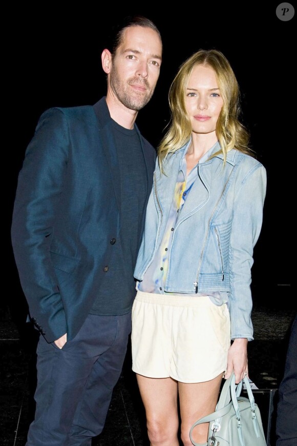 Kate Bosworth et Michael Polish lors du défilé Theyskens' Theory à New York. Le 10 septembre 2012.